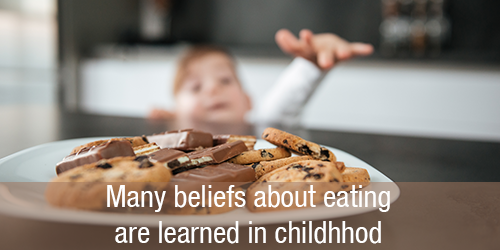 Many beliefs about eating are learned in childhood