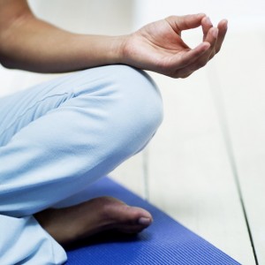 yoga centering hand pose
